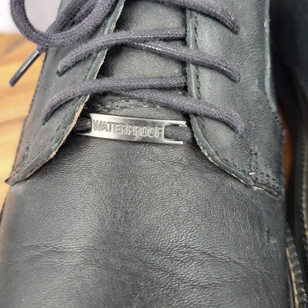 Clarks Oxford Shoes Mens 11 M‎ Black Leather Waterproof Lace Up Casual 82465